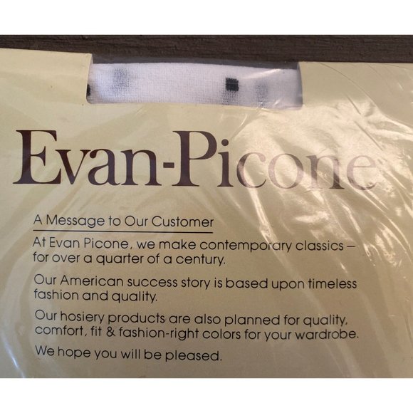 Vintage Evan-Picone City Blocks Panty Hose Medium White w/Black dots #750 - Picture 8 of 8